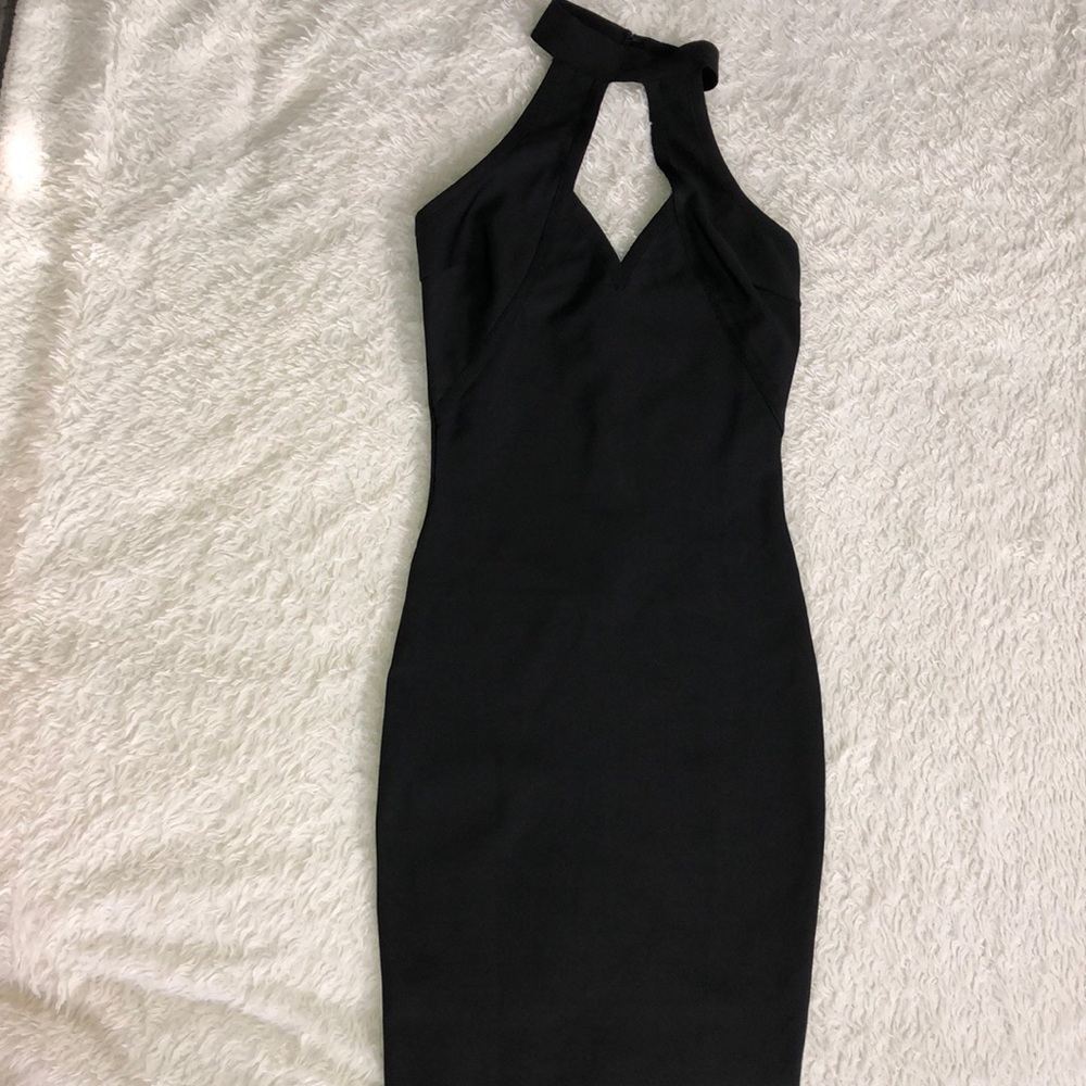 Wow couture mini black dress.